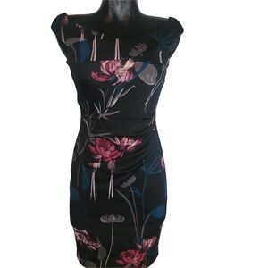 Floral Black and Pink Dress